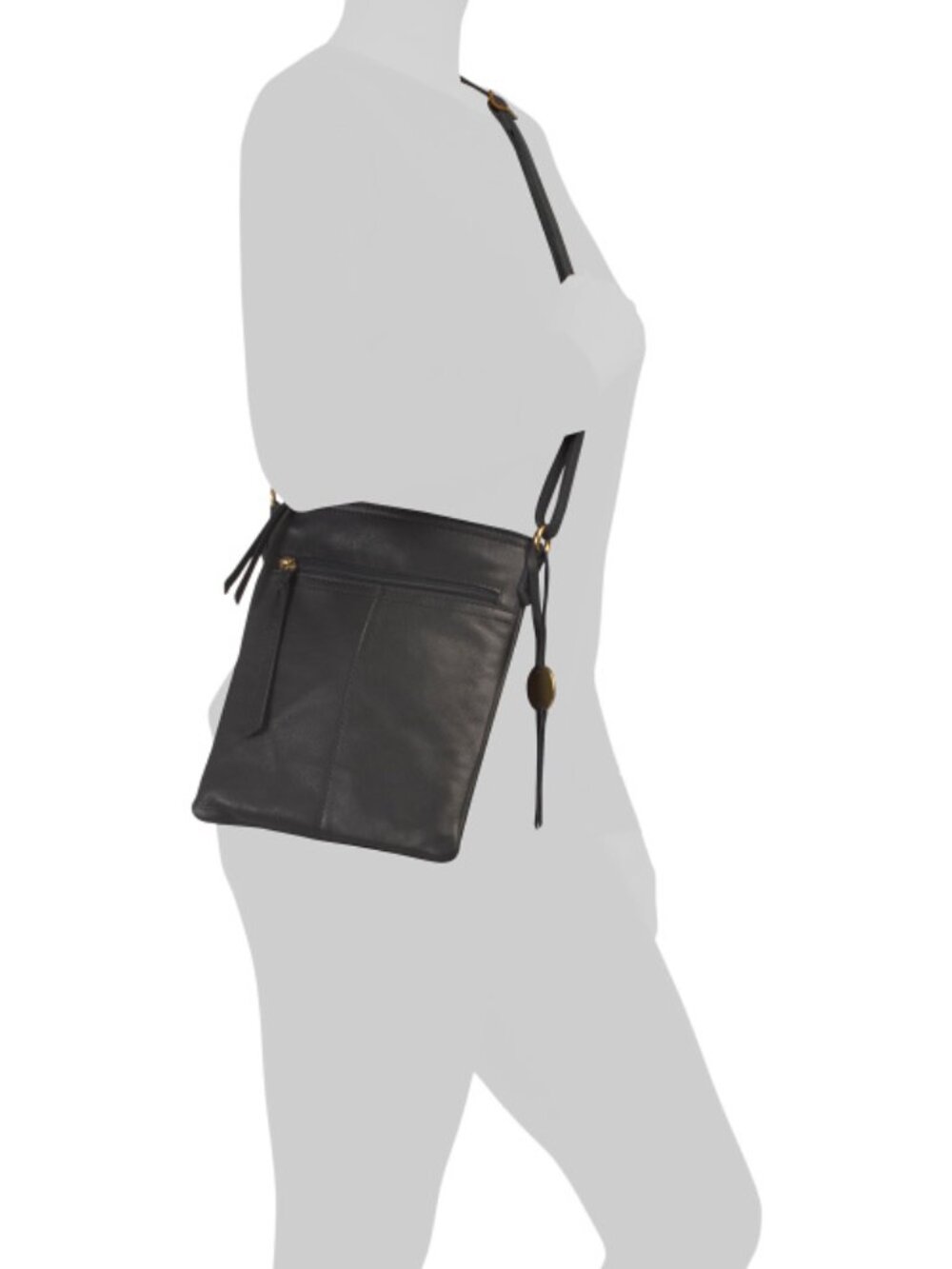 MARGOT Leather Split Pocket Small Crossbody With Adjustable Strap - Picture 5 of 6